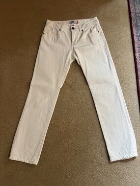 CAbi Men's Slim Straight White Jeans
